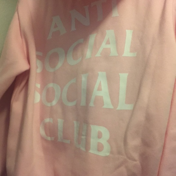 Anti social social club pink hoodie - Picture 1 of 3